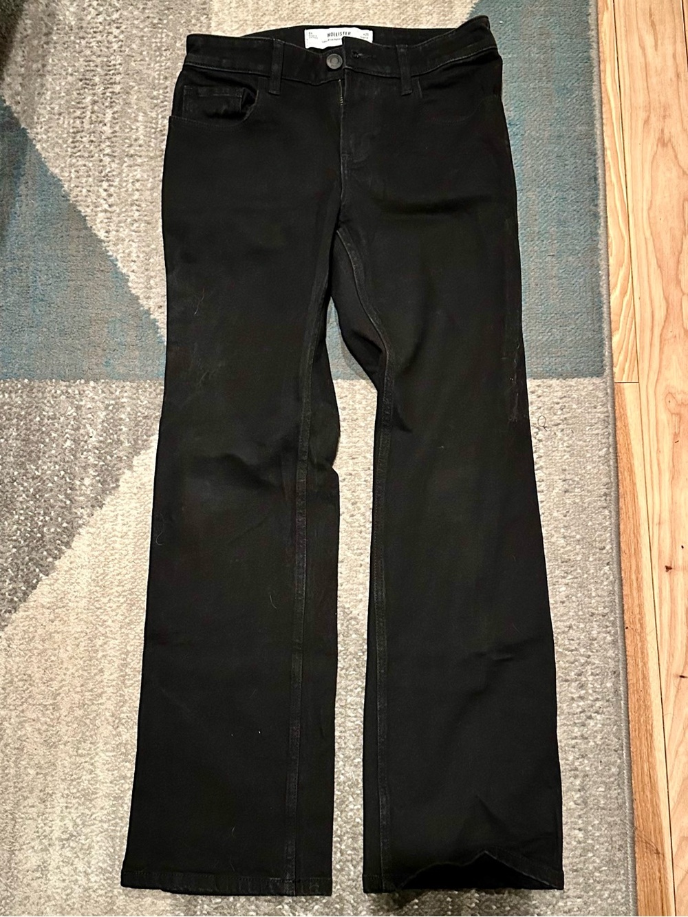Hollister Black Low-Rise Relaxed Straight Jeans - OR W25 Regular